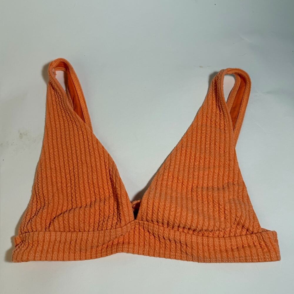 Orange Ribbed Bikini Top - Picture 2 of 4
